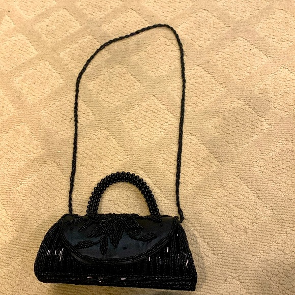 Evening bag, black beaded - Picture 4 of 4